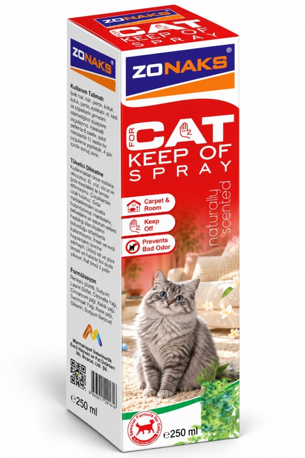 ZONAKS CAT KEEP OF SPRAY 250 ML. ( KEDİ MEKAN UZAKLAŞTIRICI SPREY)