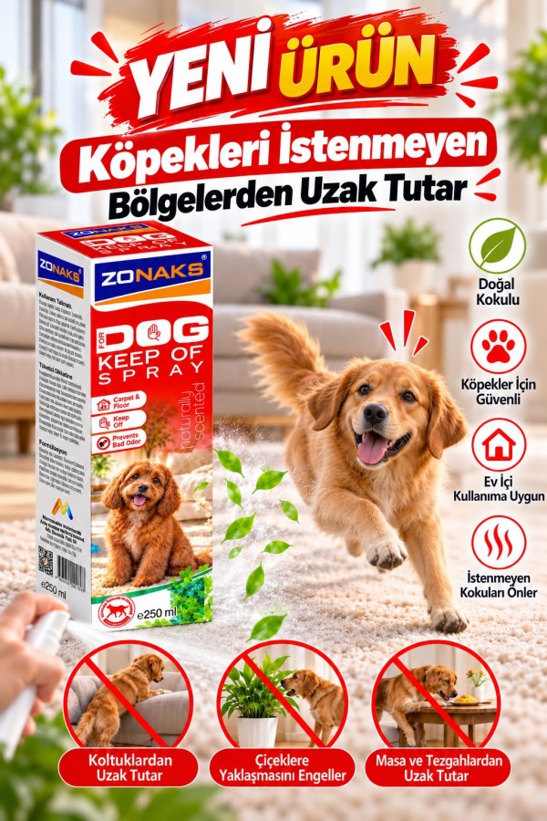 ZONAKS DOG KEEP OF SPRAY 250 ML. ( KÖPEK MEKAN UZAKLAŞTIRICI SPREY)